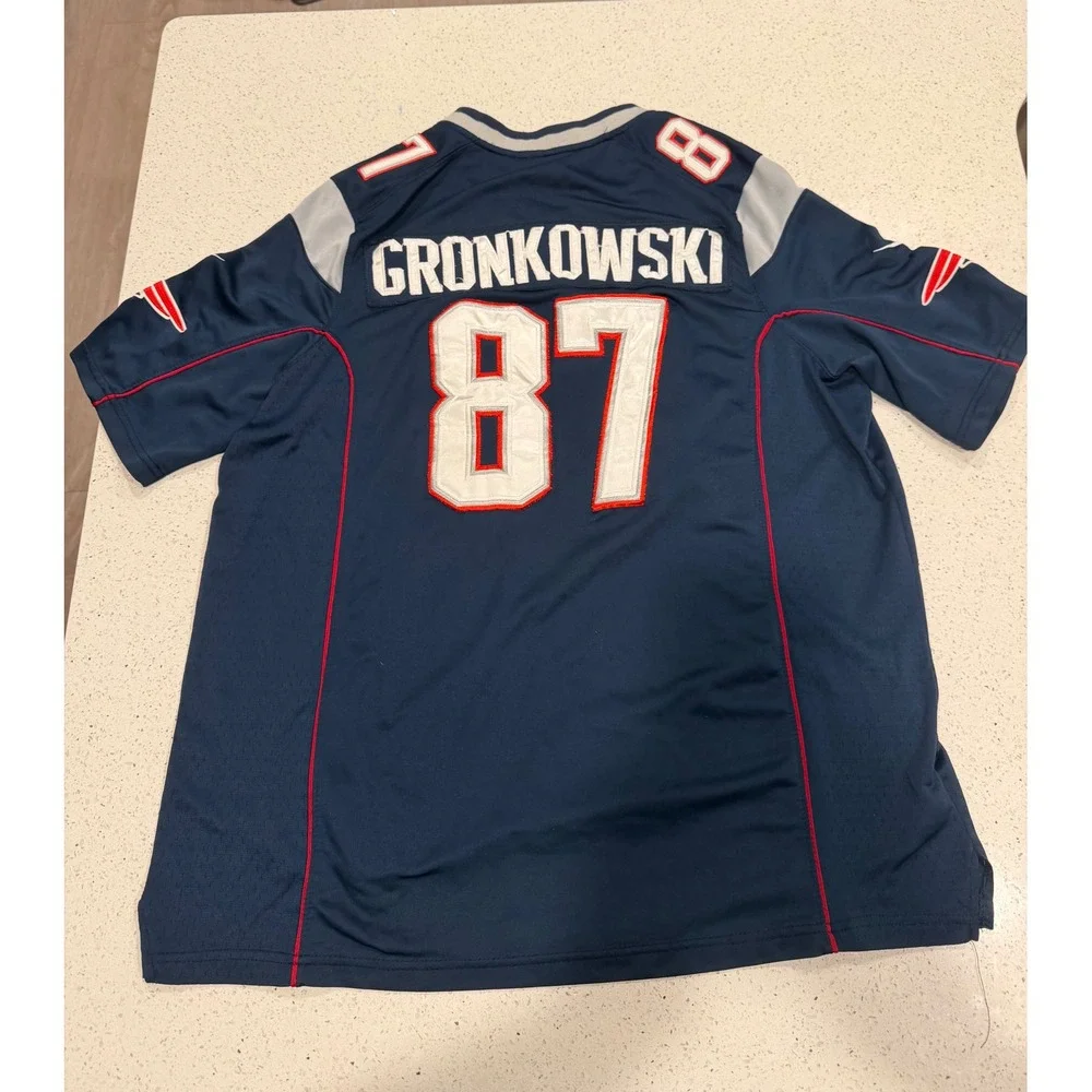 Nike New England Patriots Rob Gronkowski 87 Mens XL Navy Blue NFL Football